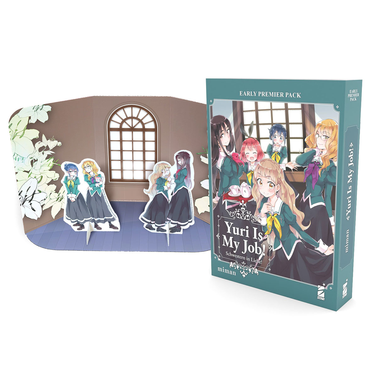 YURI IS MY JOB! PACK CON I PRIMI 2 VOLUMI, 2 STAND-UP FIGURE E DIORAMA IN OMAGGIO
