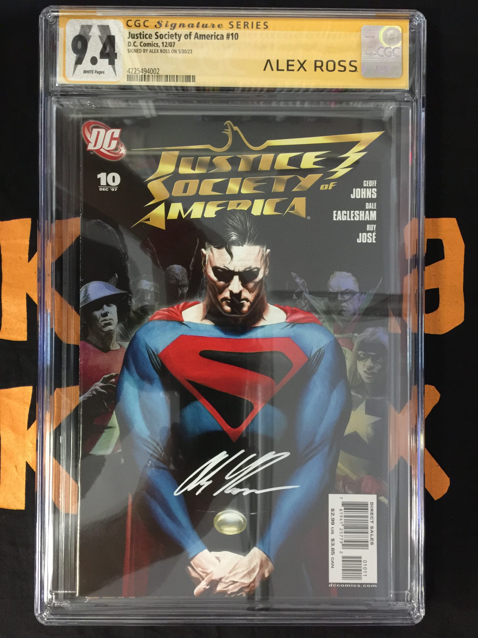 CGC 9.4 Signed Alex Ross Justice Society of America #10
