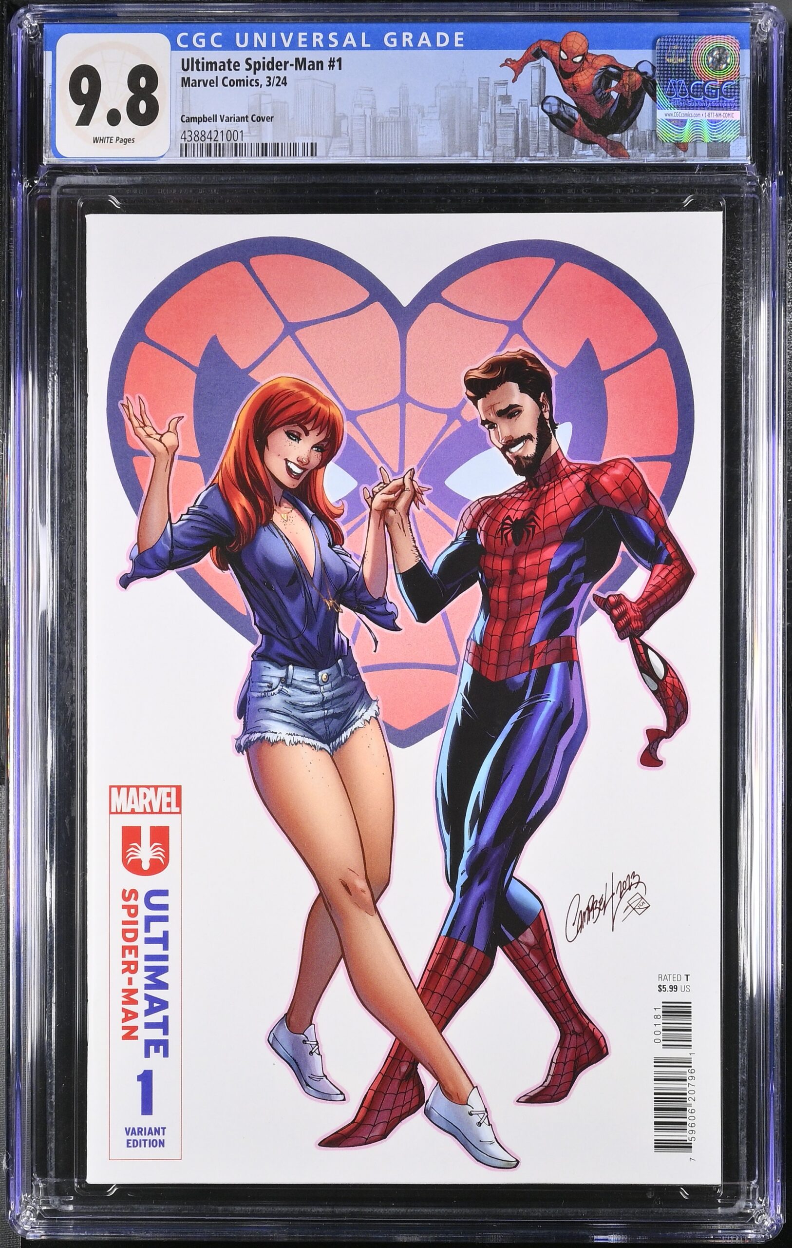 CGC 9.8 Ultimate Spider-Man 1 3/24 Marvel Comics Campbell Variant Cover