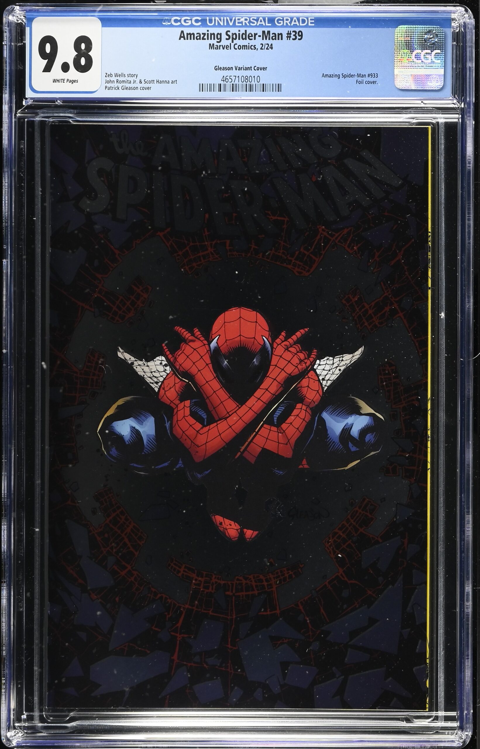 CGC 9.8 Amazing Spider-Man#39 Gleason Variant Cover Foil Edition