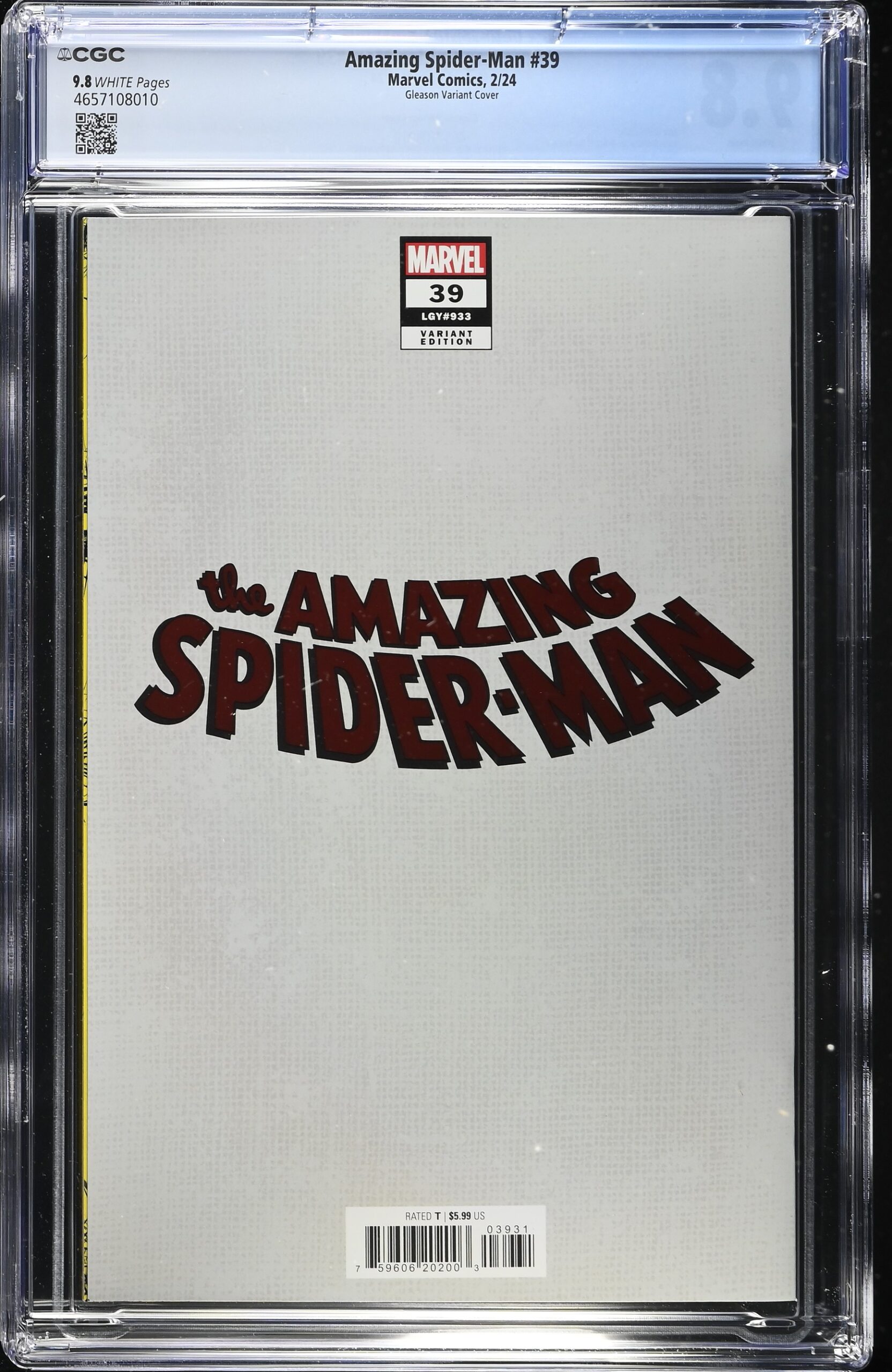 CGC 9.8 Amazing Spider-Man#39 Gleason Variant Cover Foil Edition - immagine 2