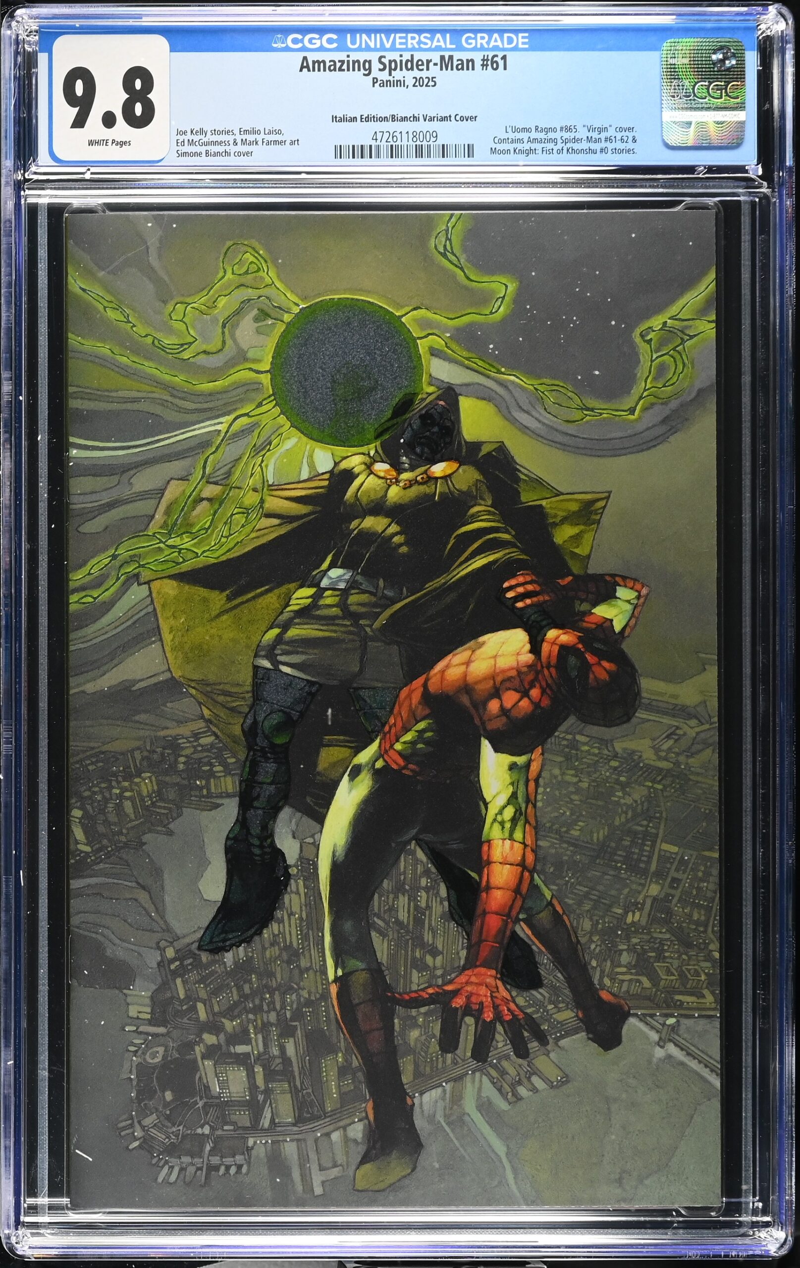 CGC 9.8 Amazing Spider-Man #61 Virgin Cover Simone Bianchi