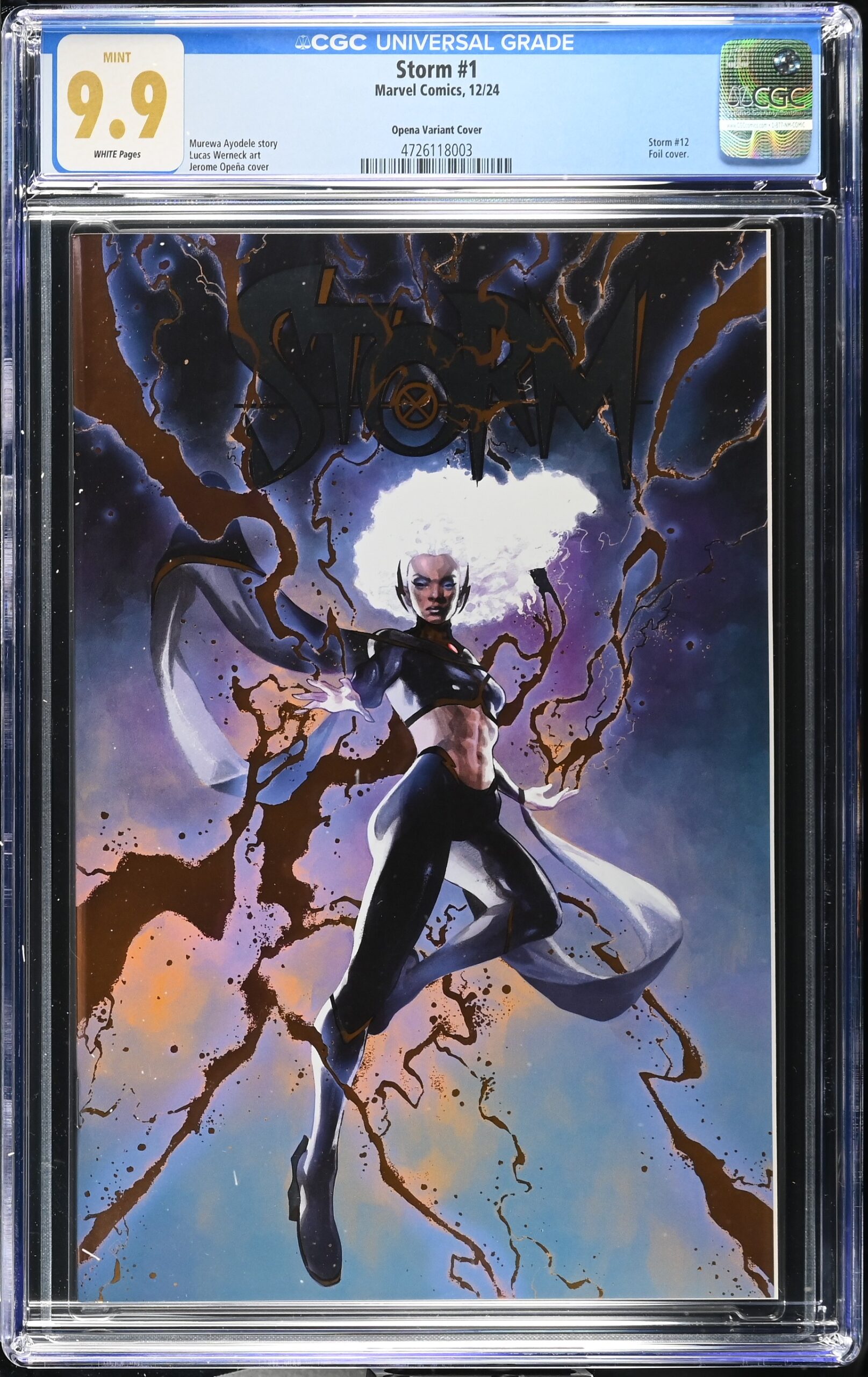 CGC 9.9 Mint Storm #1 Opena Foil Variant